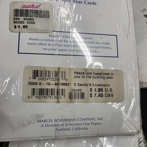 marcel schurman cards SHALOM jewish Happy New Year Cards Lot Of 3 - Picture 5 of 8